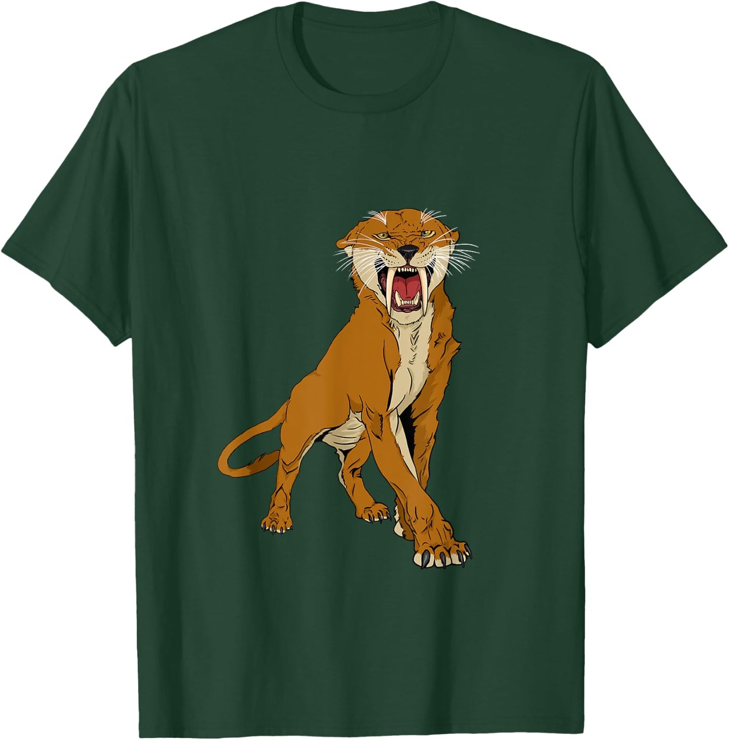Saber Toothed Cat Head Gift Saber Toothed Tiger Lovers T-Shirt - T-Shirt | Forest