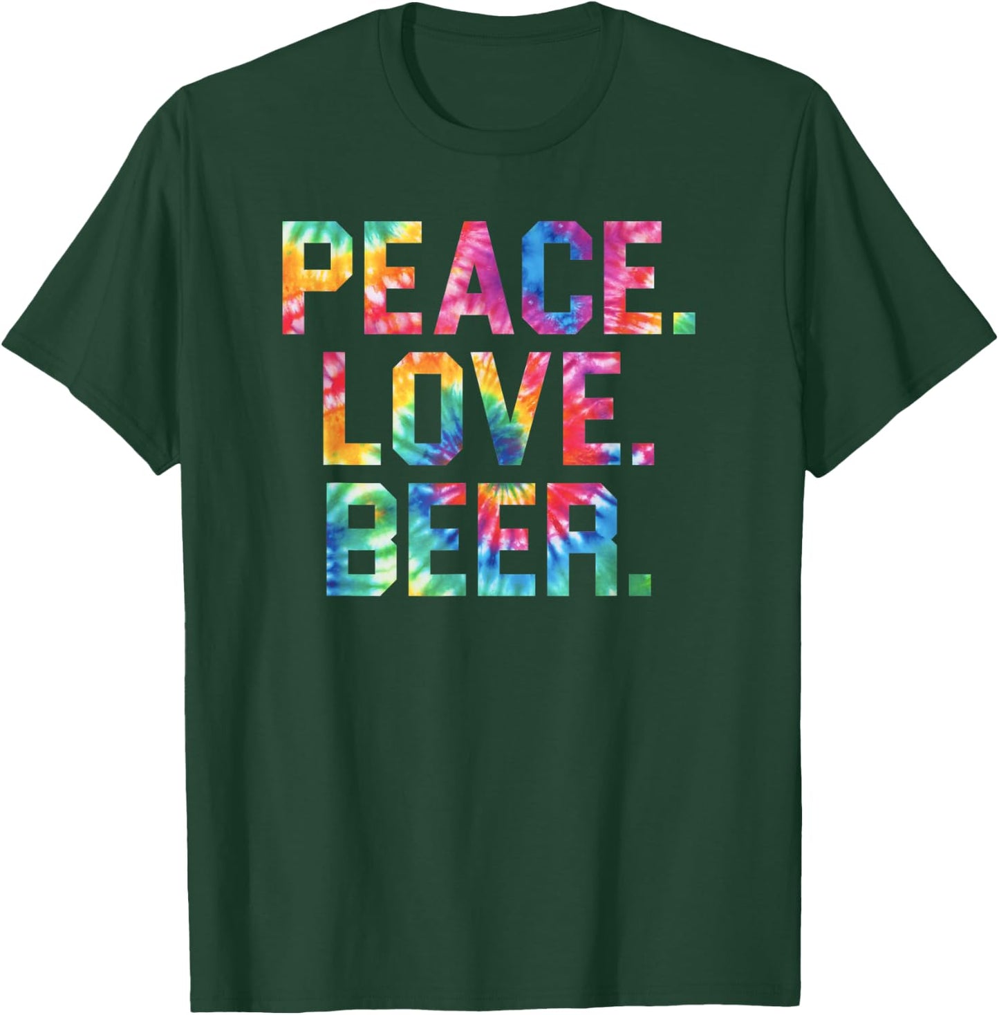 Peace Love Beer Shirt Gift Beer Drinkers T-Shirt - T-Shirt | Forest