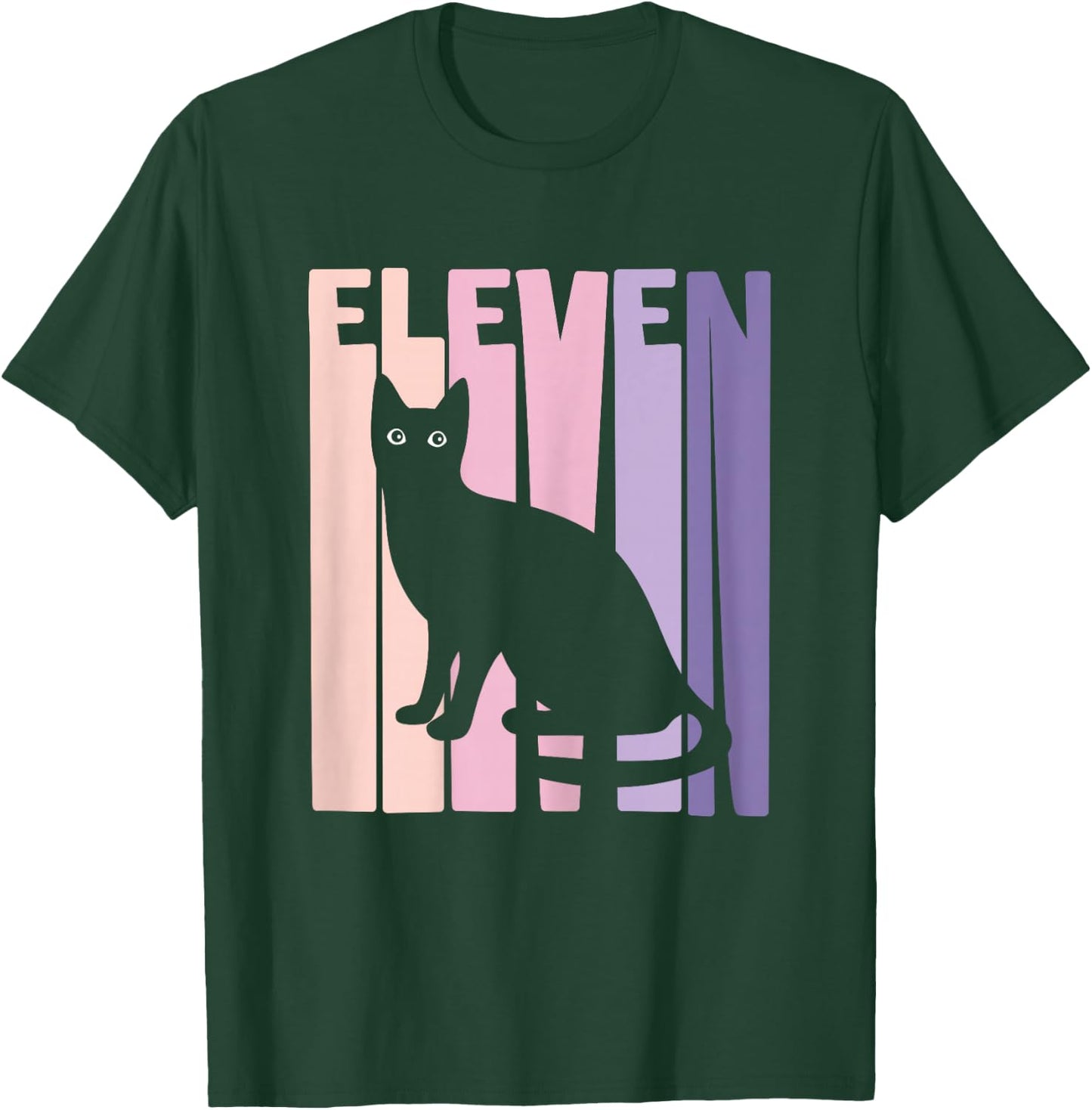 11th Birthday Gift Cute Cat Fan 11 Years old for Girls T-Shirt - T-Shirt | Forest