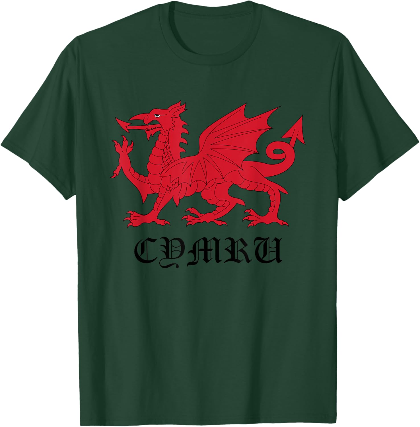 Retro Heraldic Red Welsh Dragon of Wales CYMRU Y Ddraig Goch Women Kids Men T-Shirt - T-Shirt | Forest