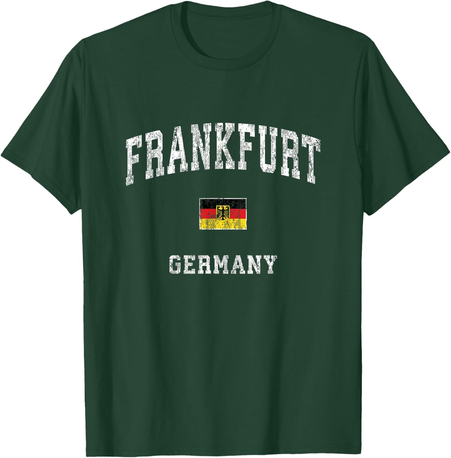 Frankfurt Germany Vintage Athletic Sports Design T-Shirt - T-Shirt | Forest