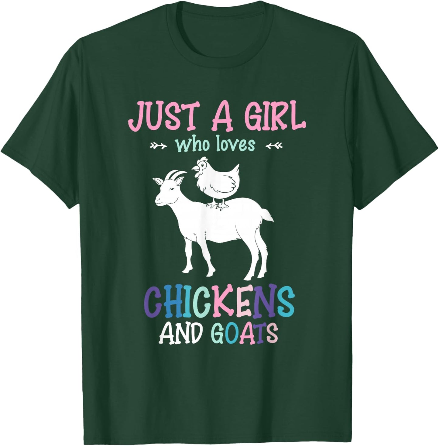Farm Animals Farmer Farmer Chickens Goats Girls T-Shirt - T-Shirt | Forest