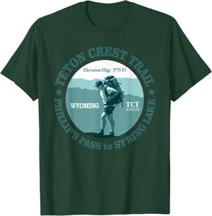 Teton Crest Trail Funny Spring Lake Hiking Mountain T-Shirt - T-Shirt | Forest