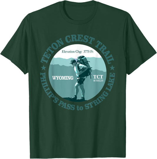 Teton Crest Trail Funny Spring Lake Hiking Mountain T-Shirt - T-Shirt | Forest