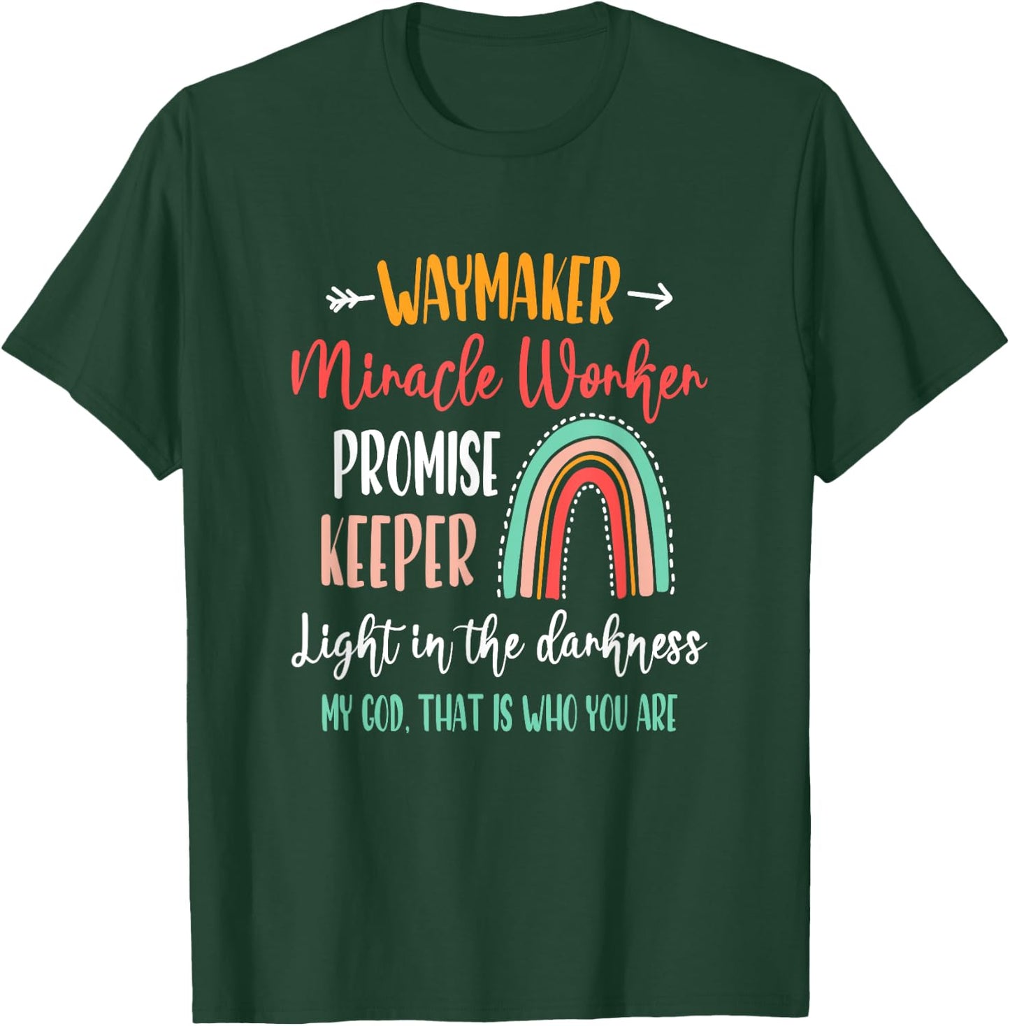 Waymaker Promise Keeper Miracle Worker Christian Kids Jesus T-Shirt - T-Shirt | Forest