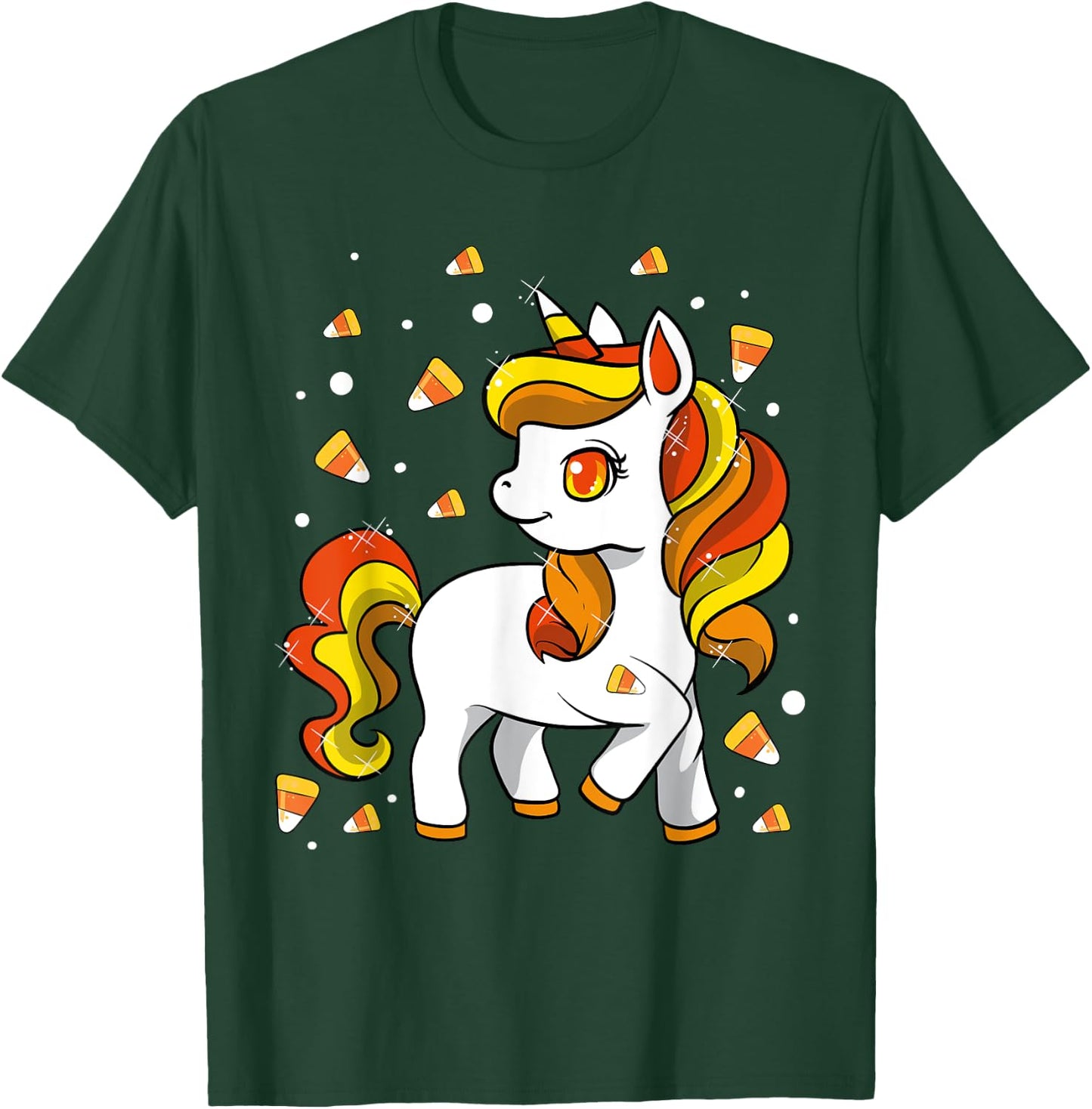 Kids Unicorn Candy Corn Shirt Girls Halloween T-Shirt - T-Shirt | Forest