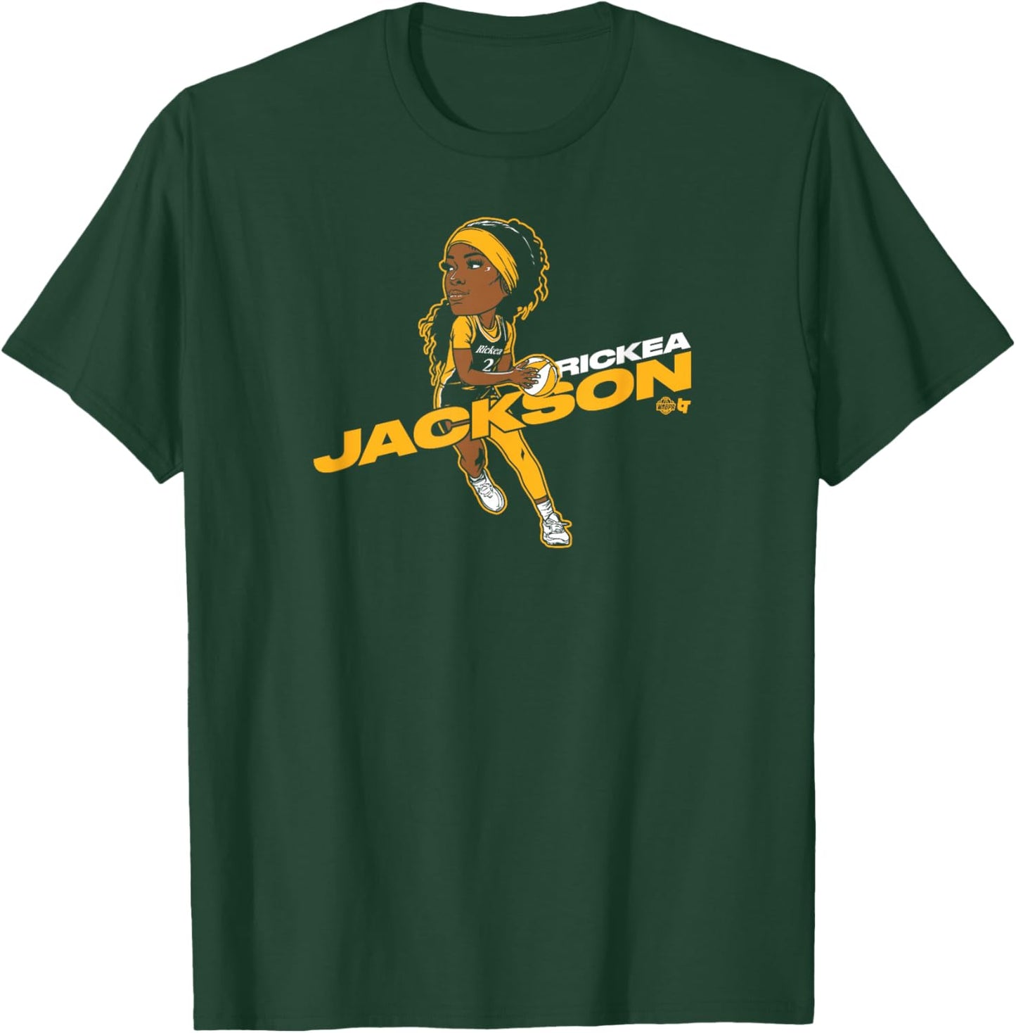 Rickea Jackson - Caricature - Los Angeles Basketball T-Shirt - T-Shirt | Forest