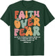 Faith Over Fear Christian Groovy Retro Men Women Kids T-Shirt - T-Shirt | Forest
