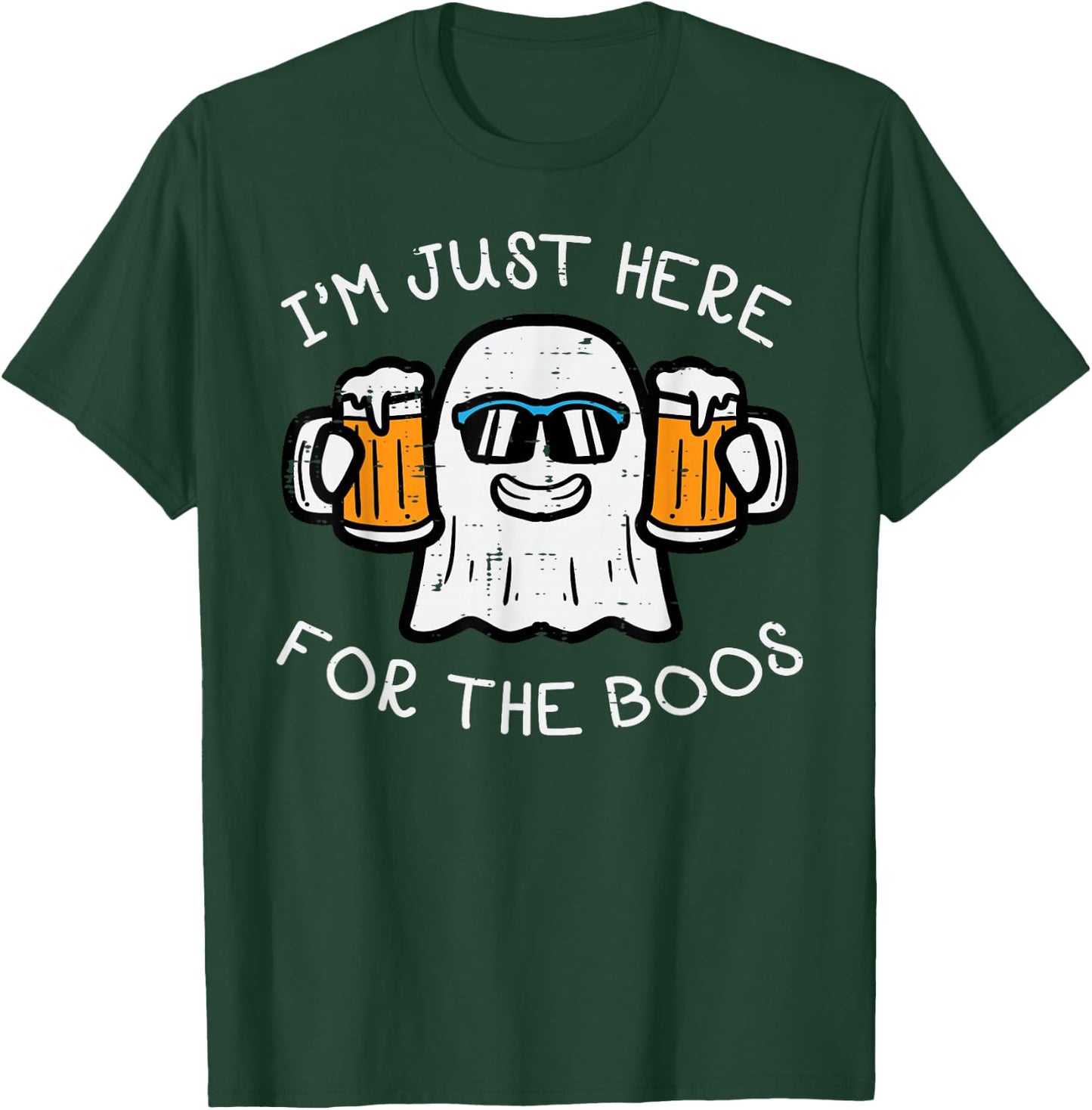 Halloween Just Here For Boos Ghost Funny Costume Men Women T-Shirt - T-Shirt | Forest
