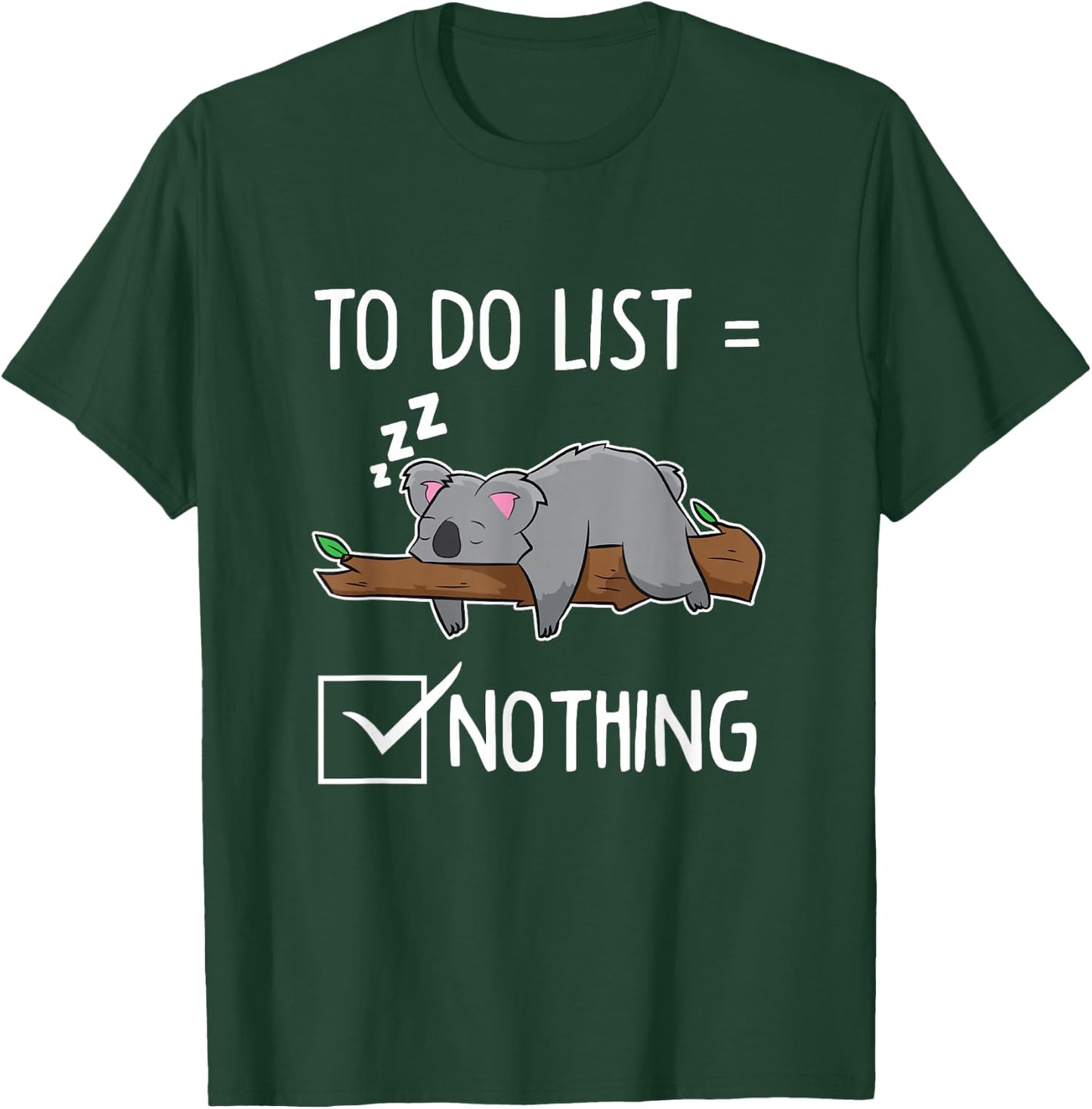 Koala Todo List Empty Tired Sleeping Australia Koala T-Shirt - T-Shirt | Forest