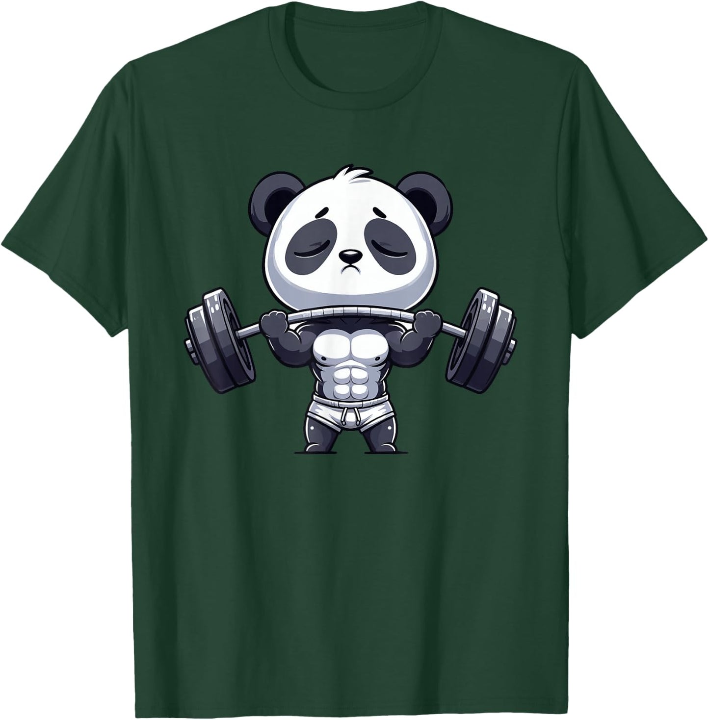 Weightlifting Panda Fitness Gym Workout Bodybuilder Panda T-Shirt - T-Shirt | Forest