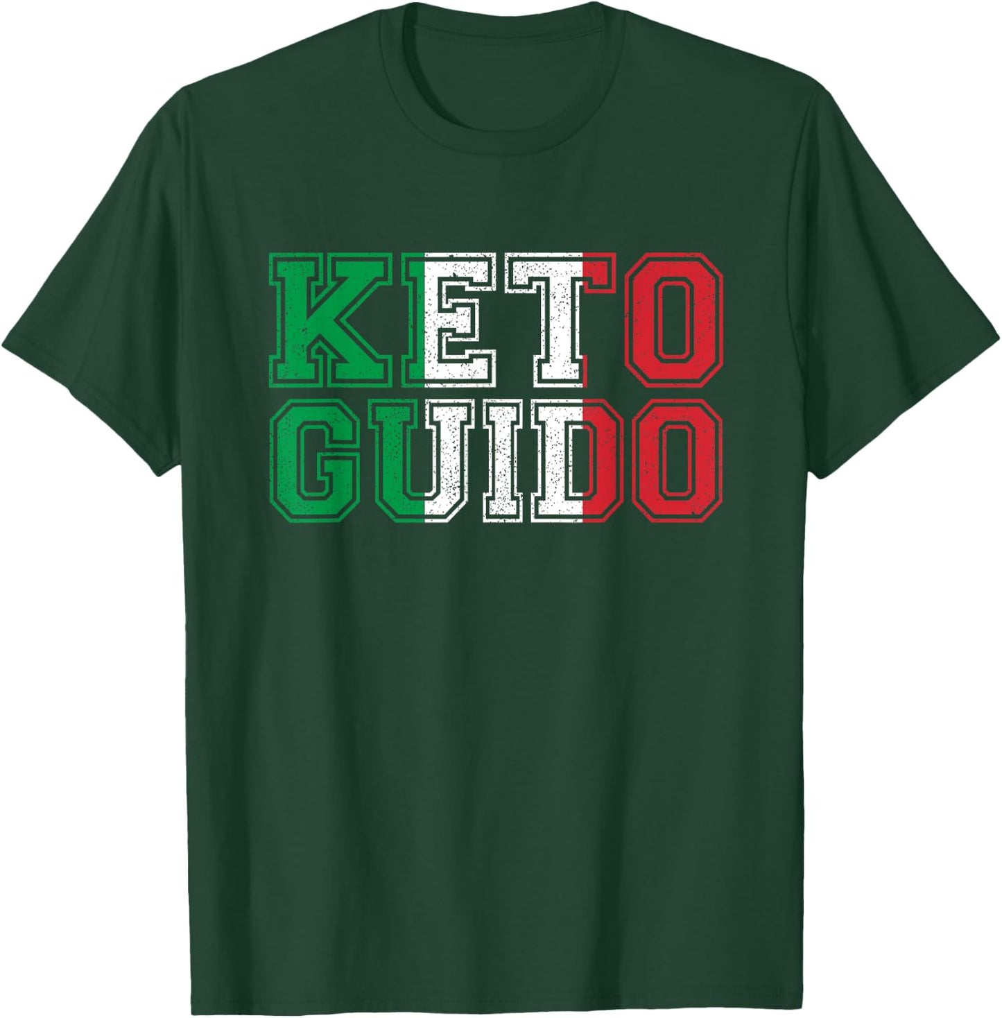 Keto Guido Italian Ketogenic Diet Italy Flag Gift Guidos T-Shirt - T-Shirt | Forest