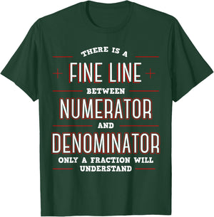 Cool Math Apparel Black Math Algebraic Fractions Number Ratios Integers Division T-Shirt - T-Shirt | Forest