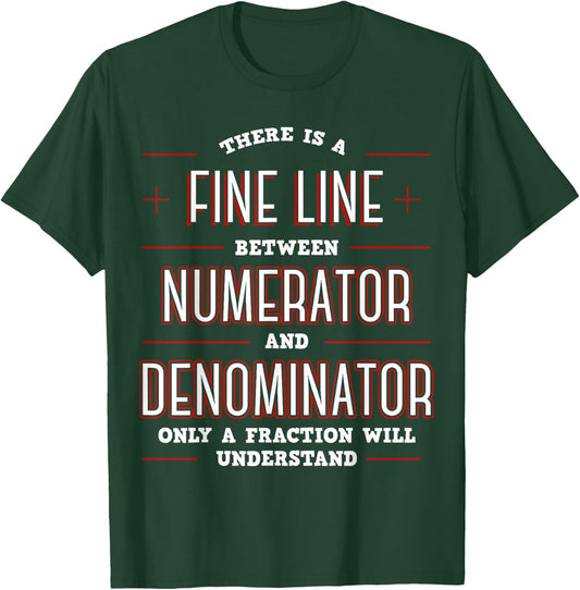 Cool Math Apparel Black Math Algebraic Fractions Number Ratios Integers Division T-Shirt - T-Shirt | Forest