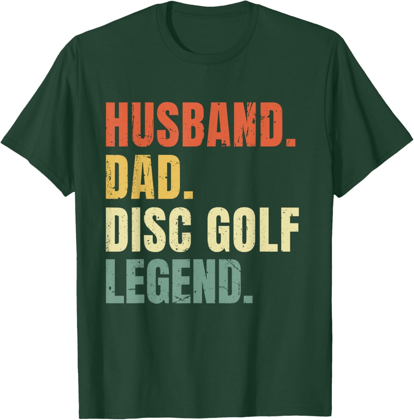 Husband Dad Disc Golf Legend Funny Vintage Father's Day T-Shirt - T-Shirt | Forest