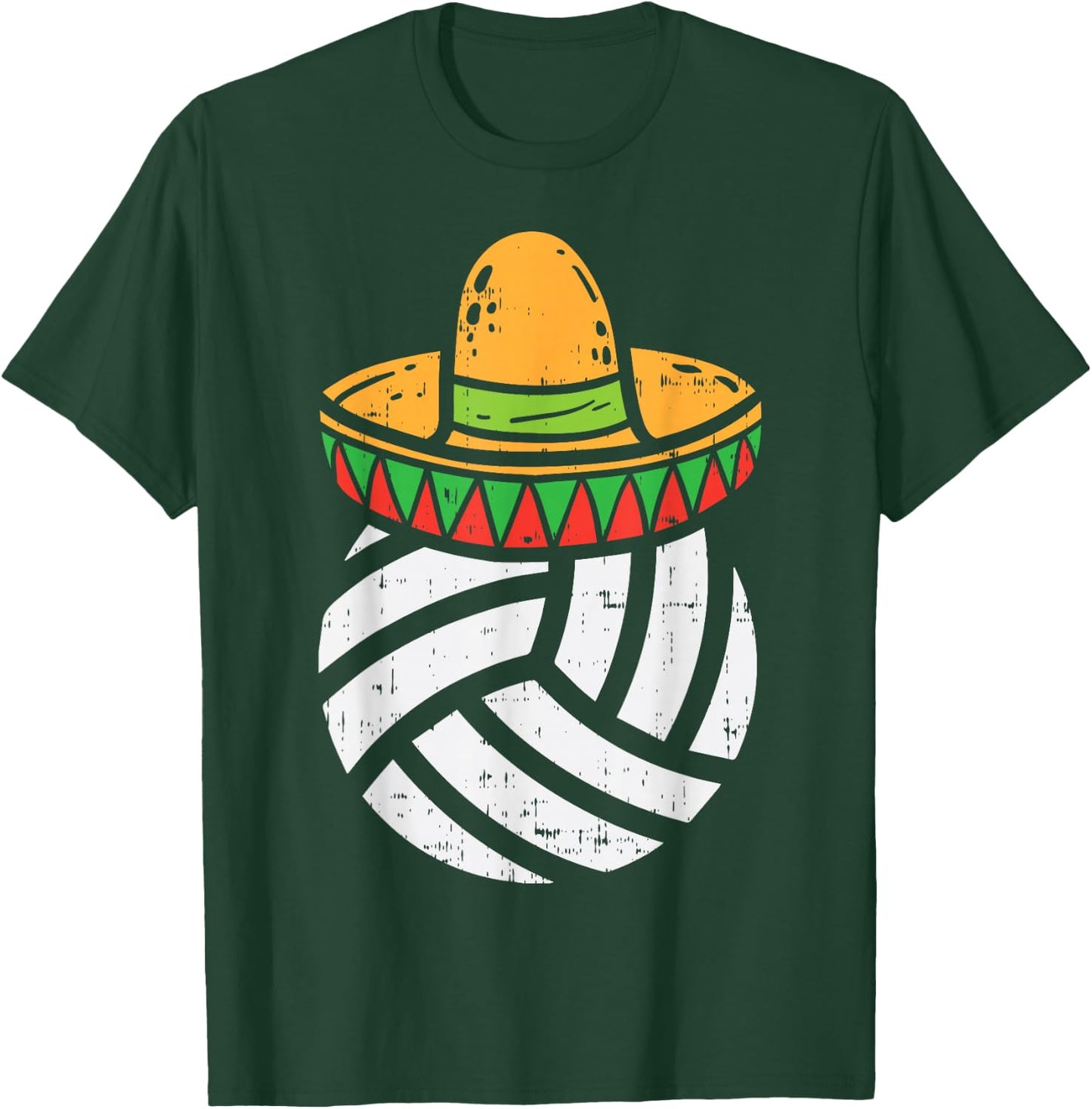 Volleyball Sombrero Cinco De Mayo Fiesta Sport Mexican T-Shirt - T-Shirt | Forest