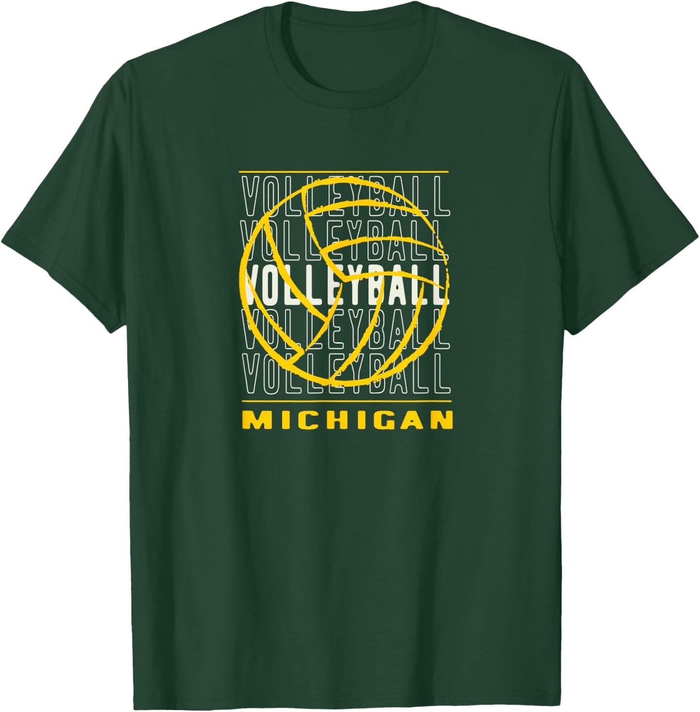 Volleyball Michigan by Volleyball Michigan Merch T-Shirt - T-Shirt | Forest