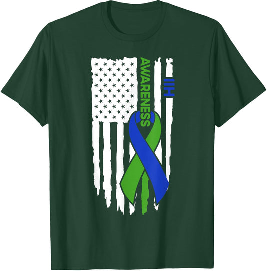 IIH Awareness Flag IIH Awareness T-Shirt - T-Shirt | Forest
