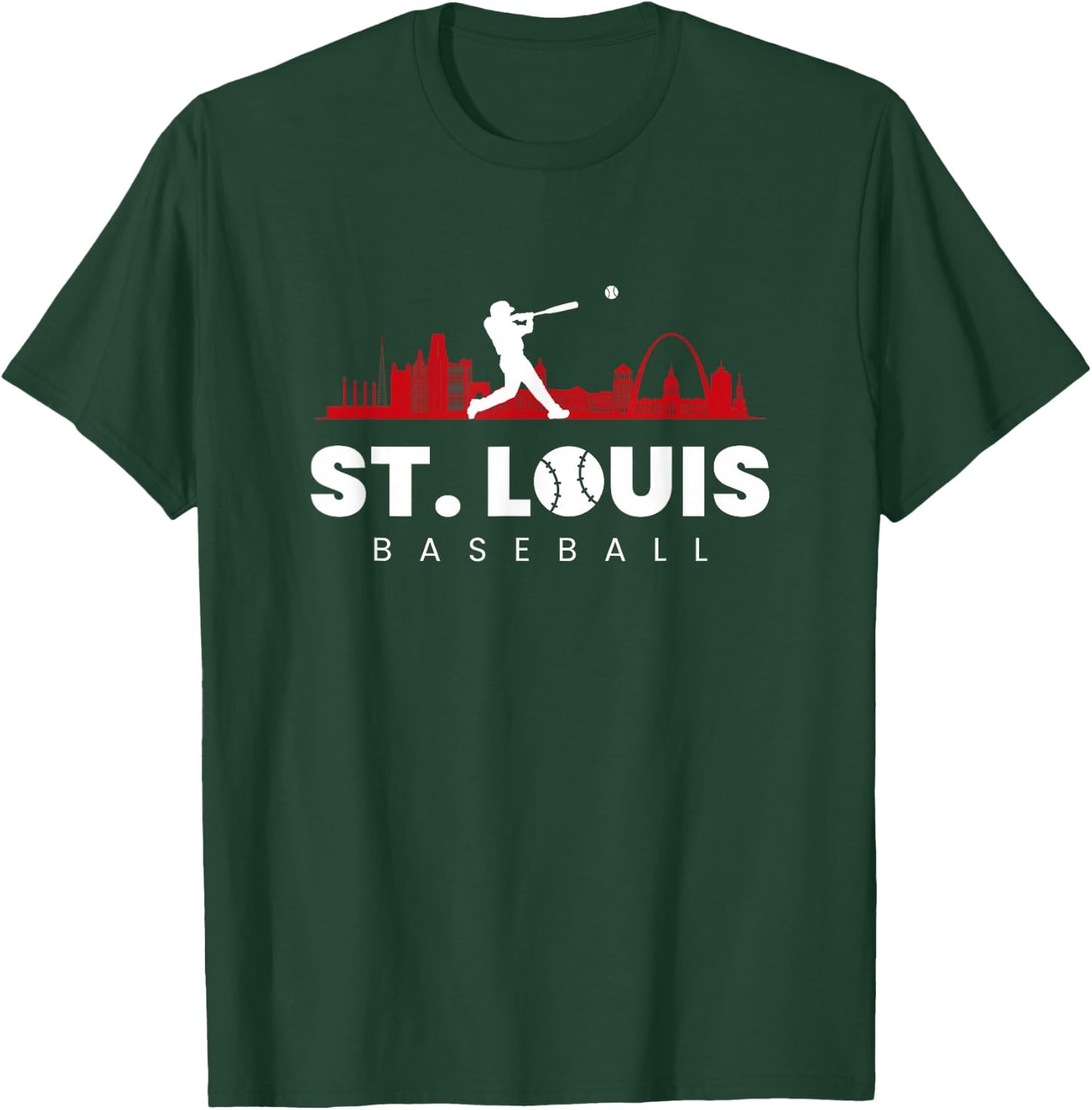 St Louis Baseball Vintage Minimalist Retro Baseball Lover T-Shirt - T-Shirt | Forest