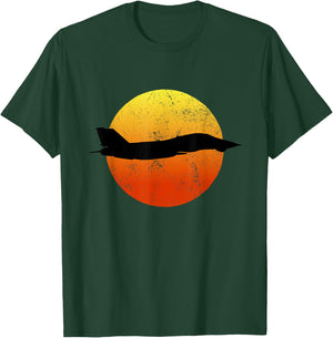 F-14 Tomcat Silhouette Retro Sunset Military Jet Flying F14 T-Shirt - T-Shirt | Forest