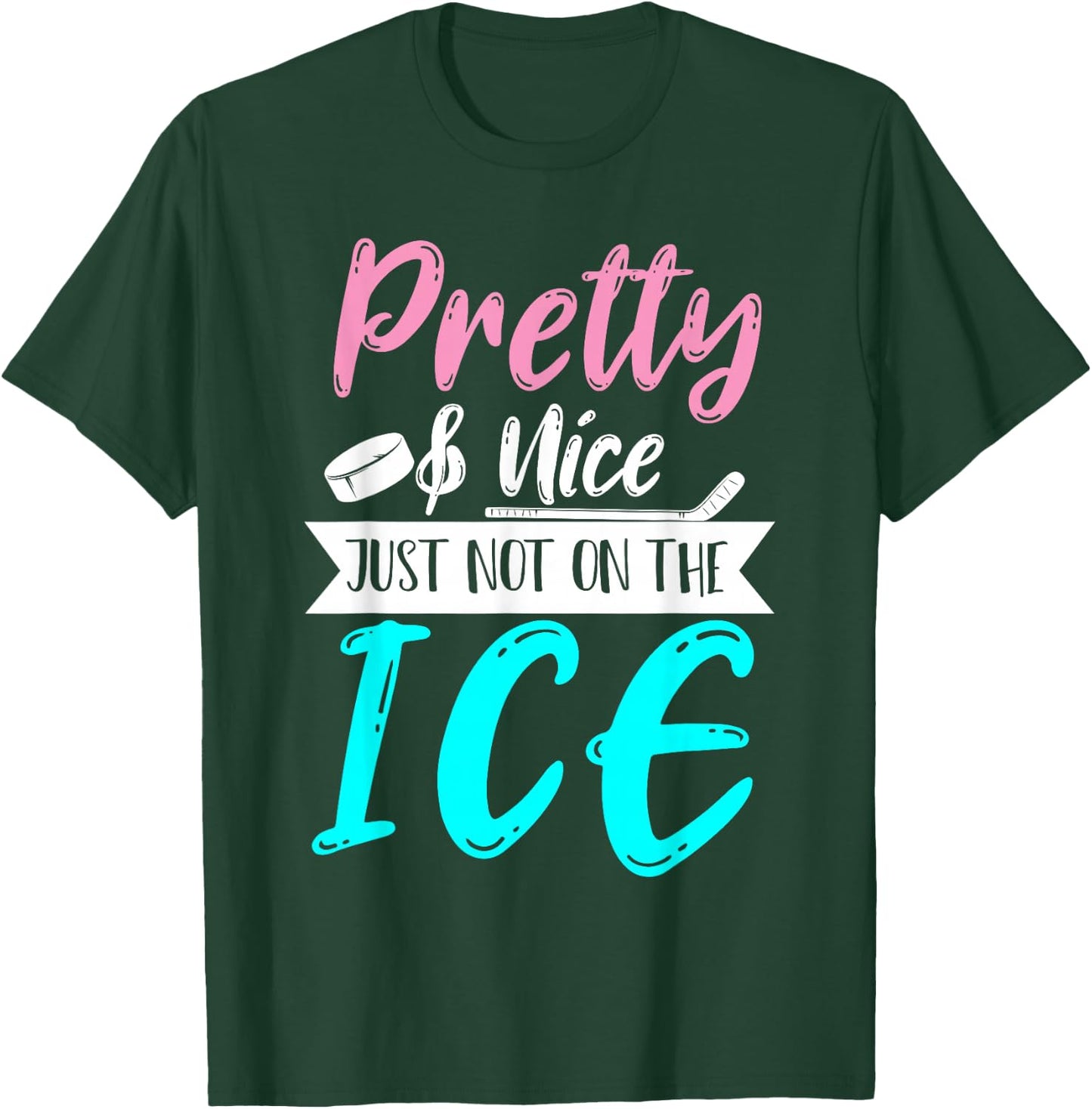 Women Girls Hockey Goalie Hockey Player Funny Ice Hockey T-Shirt - T-Shirt | Forest