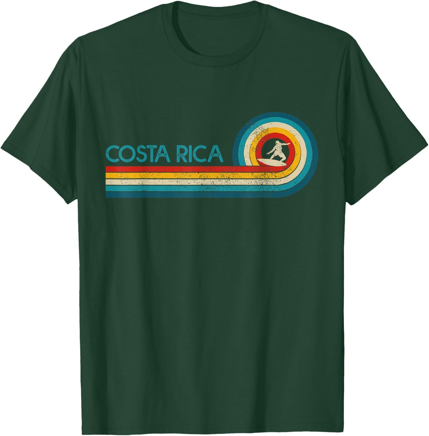 Costa Rica Vintage Surfer Souvenir Surf T-Shirt - T-Shirt | Forest