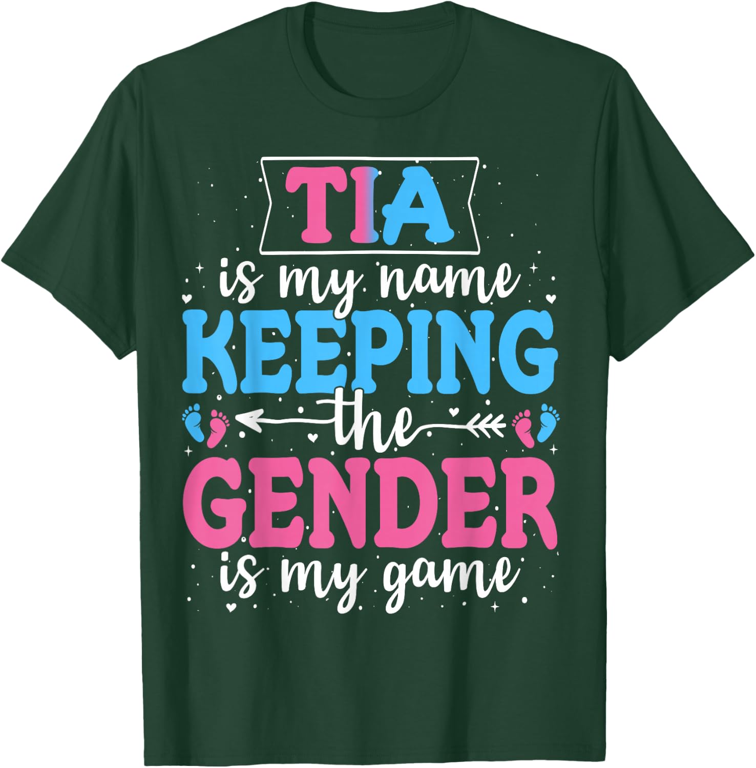 Keeper Of The Gender Tia Baby Announcement Family Party T-Shirt - T-Shirt | Forest