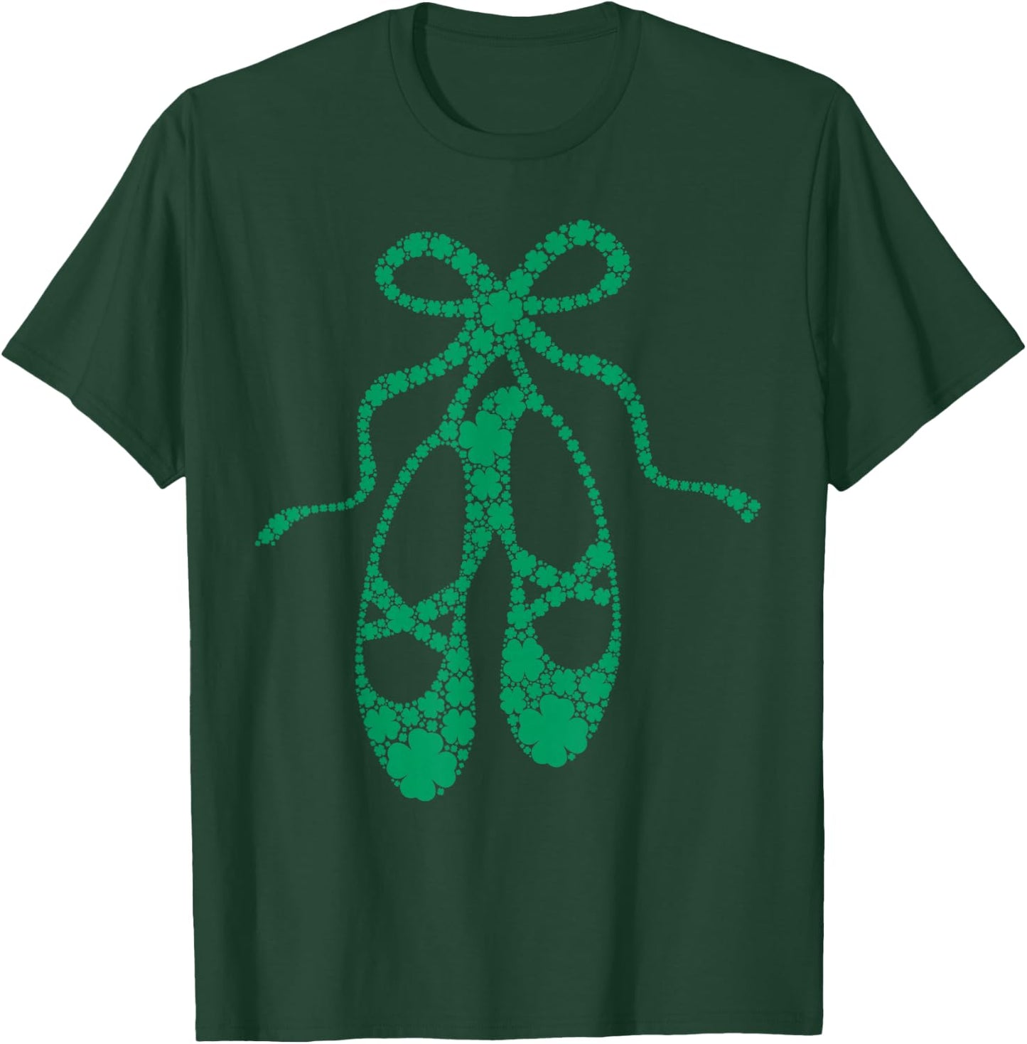 Ballerina Dance Shoes Shamrock Clovers St Patricks Day Girls T-Shirt - T-Shirt | Forest