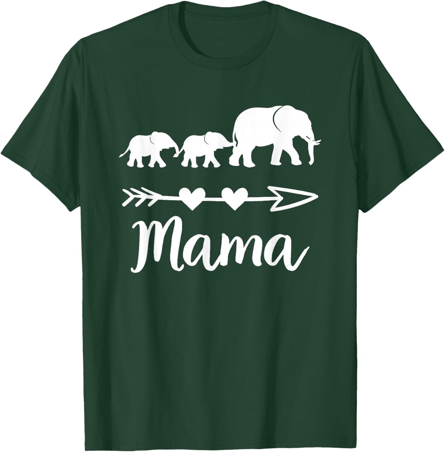 Mama Elephant 2 Babies Kids Mom of Two Cute Mothers Day T-Shirt - T-Shirt | Forest