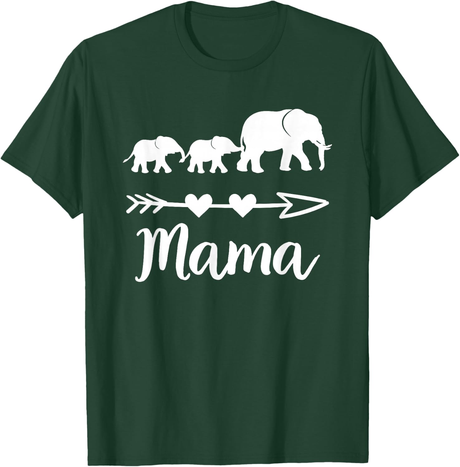 Mama Elephant 2 Babies Kids Mom of Two Cute Mothers Day T-Shirt - T-Shirt | Forest