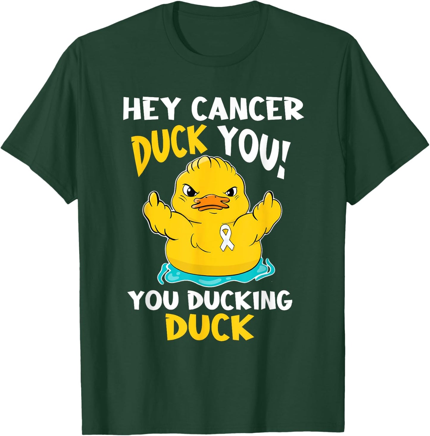 Lung Cancer Warrior Duck Design Together T-Shirt - T-Shirt | Forest