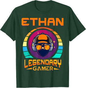 Ethan Legendary Gamer - Personalised Name Gift T-Shirt - T-Shirt | Forest