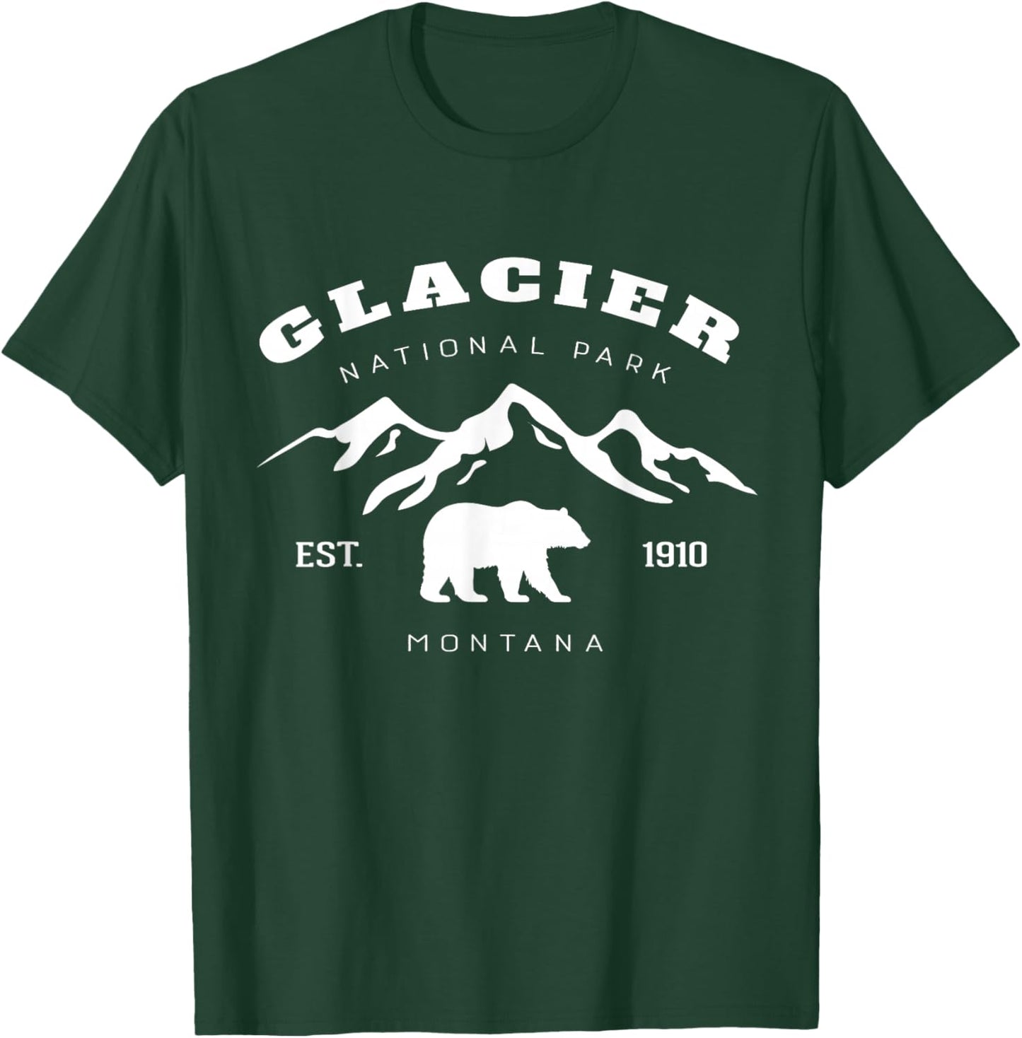 Retro Vintage Glacier National Park for kids Hiking Camping T-Shirt - T-Shirt | Forest