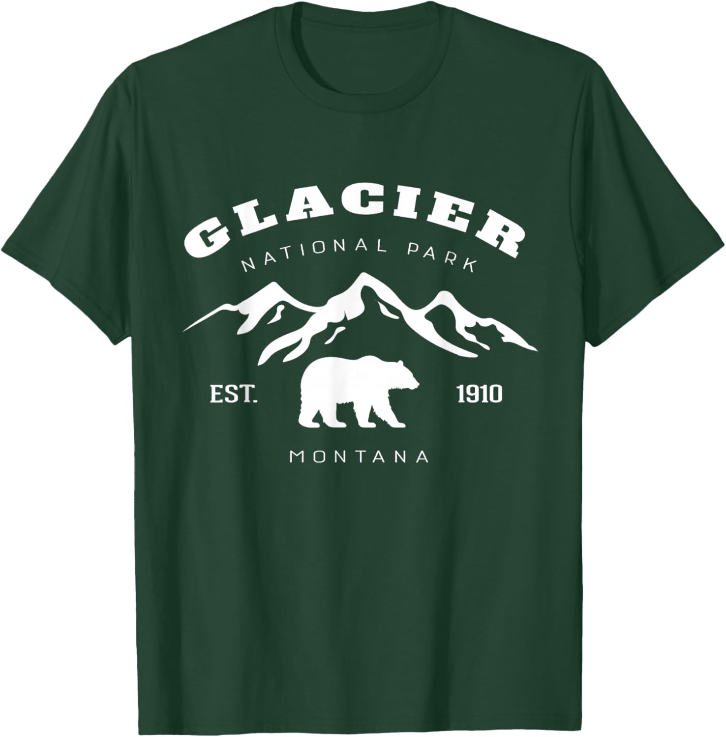 Retro Vintage Glacier National Park for kids Hiking Camping T-Shirt - T-Shirt | Forest