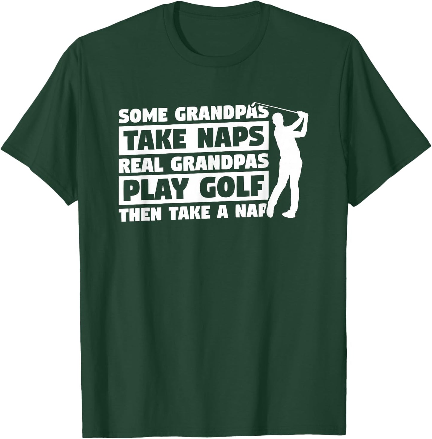 Funny Golfing Gift For A Grandpa Golfer Men's Adult Golf Black Small Classic Fit Short Sleeve T-Shirt - T-Shirt | Forest