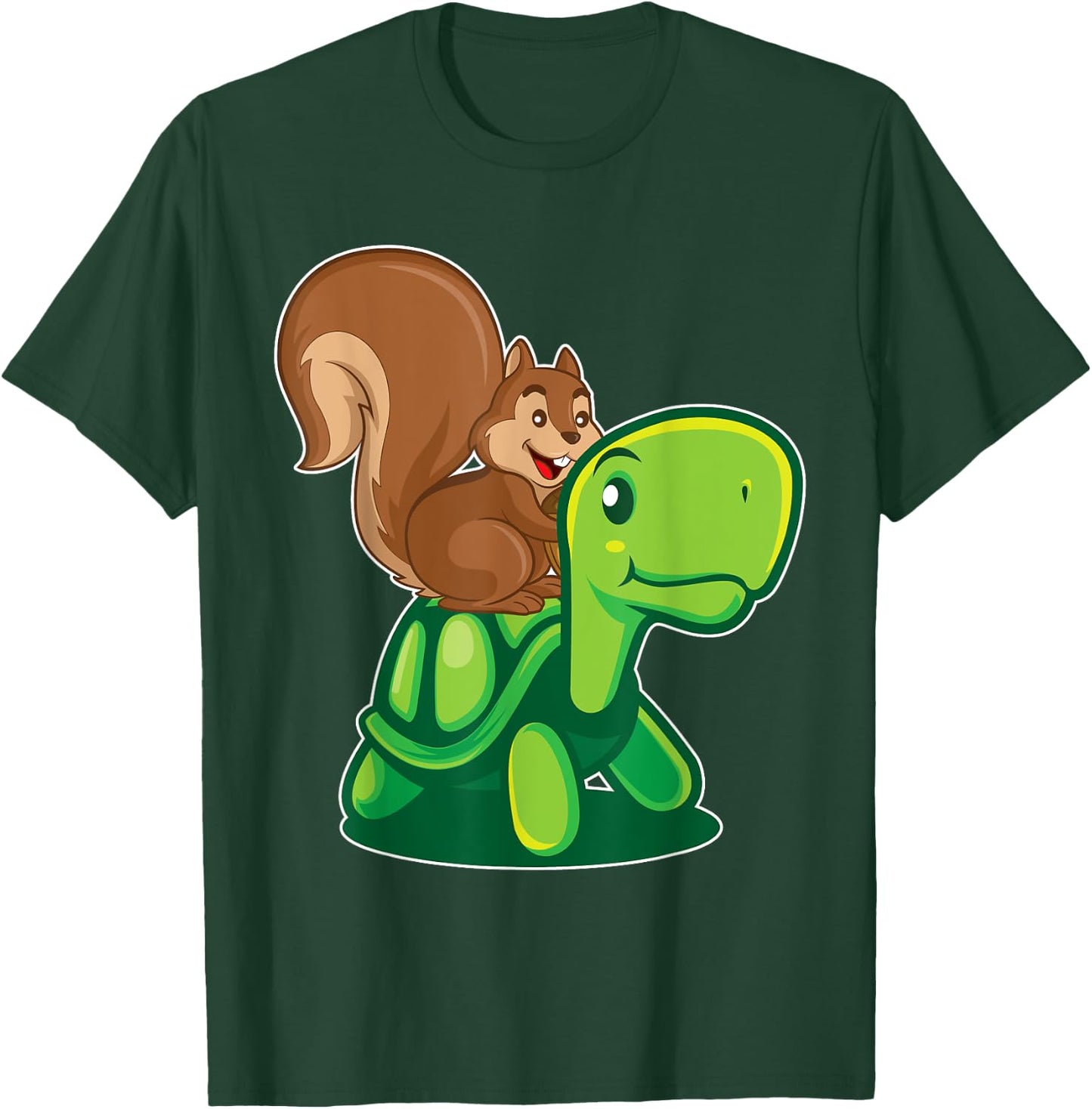 Squirrel Riding A Turtle Squirrel T-Shirt - T-Shirt | Forest