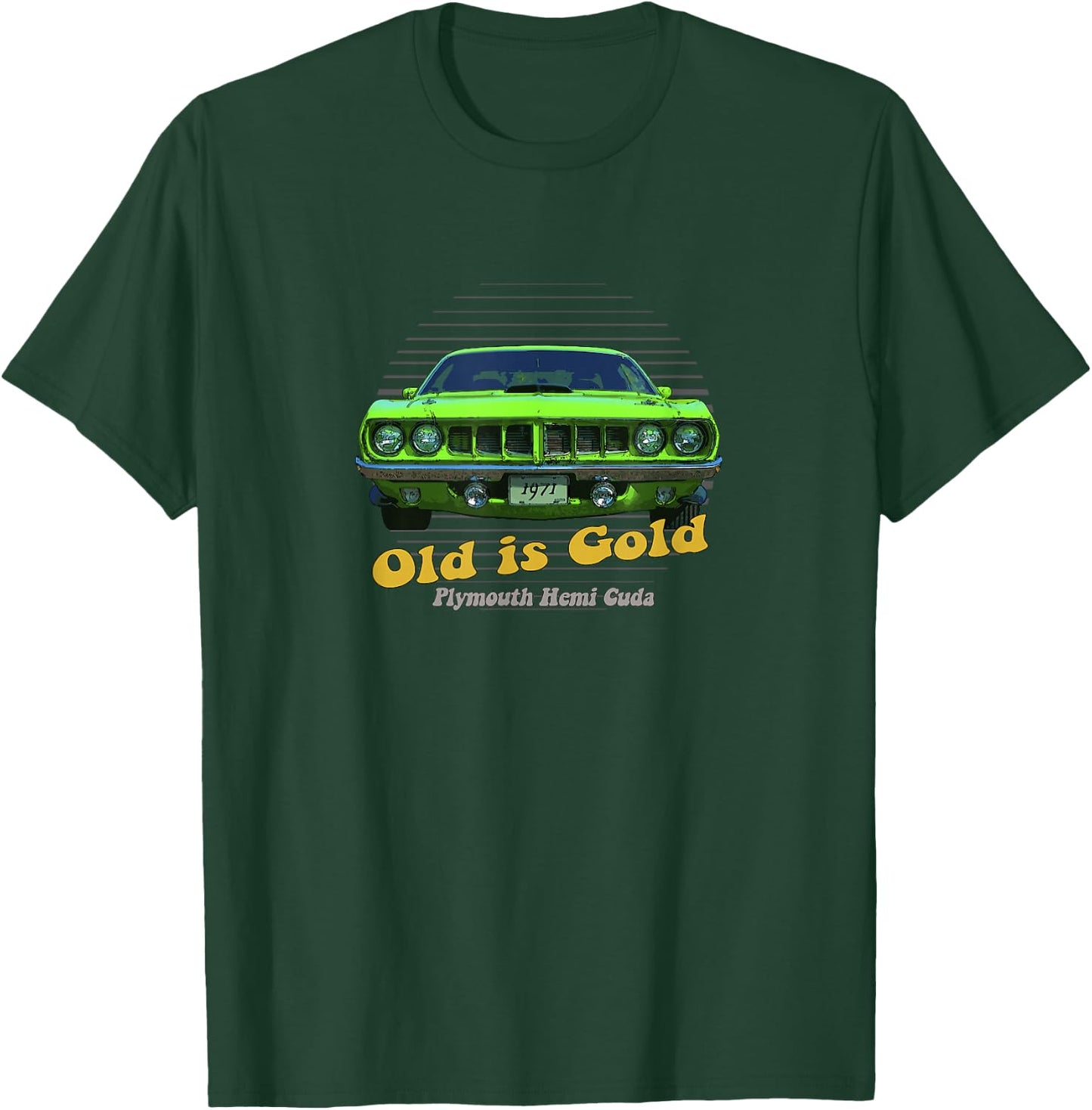 Plymouth Hemi Cuda American Muscle Car Old is Gold T-Shirt - T-Shirt | Forest