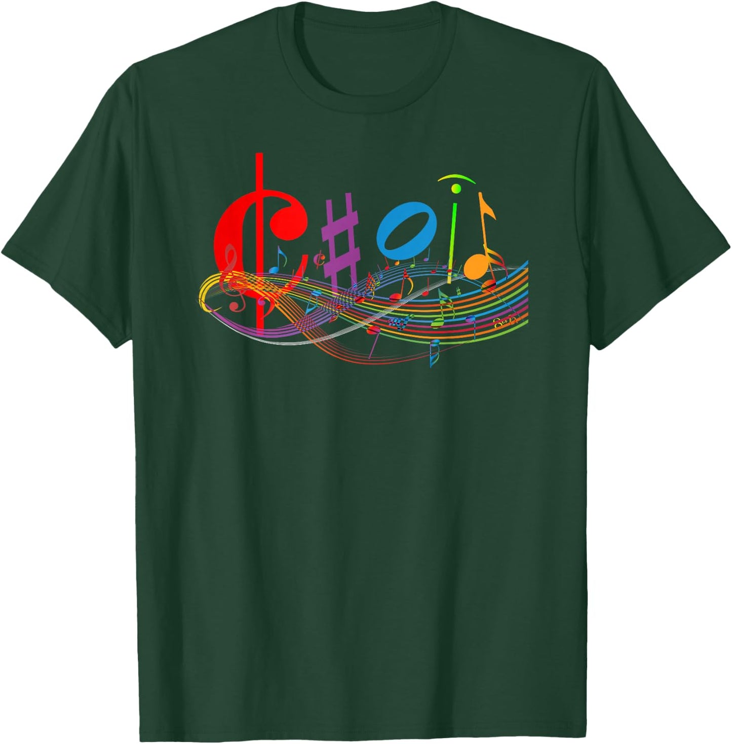 Choir Music Symbols Favorite Class Back to School T-Shirt - T-Shirt | Forest