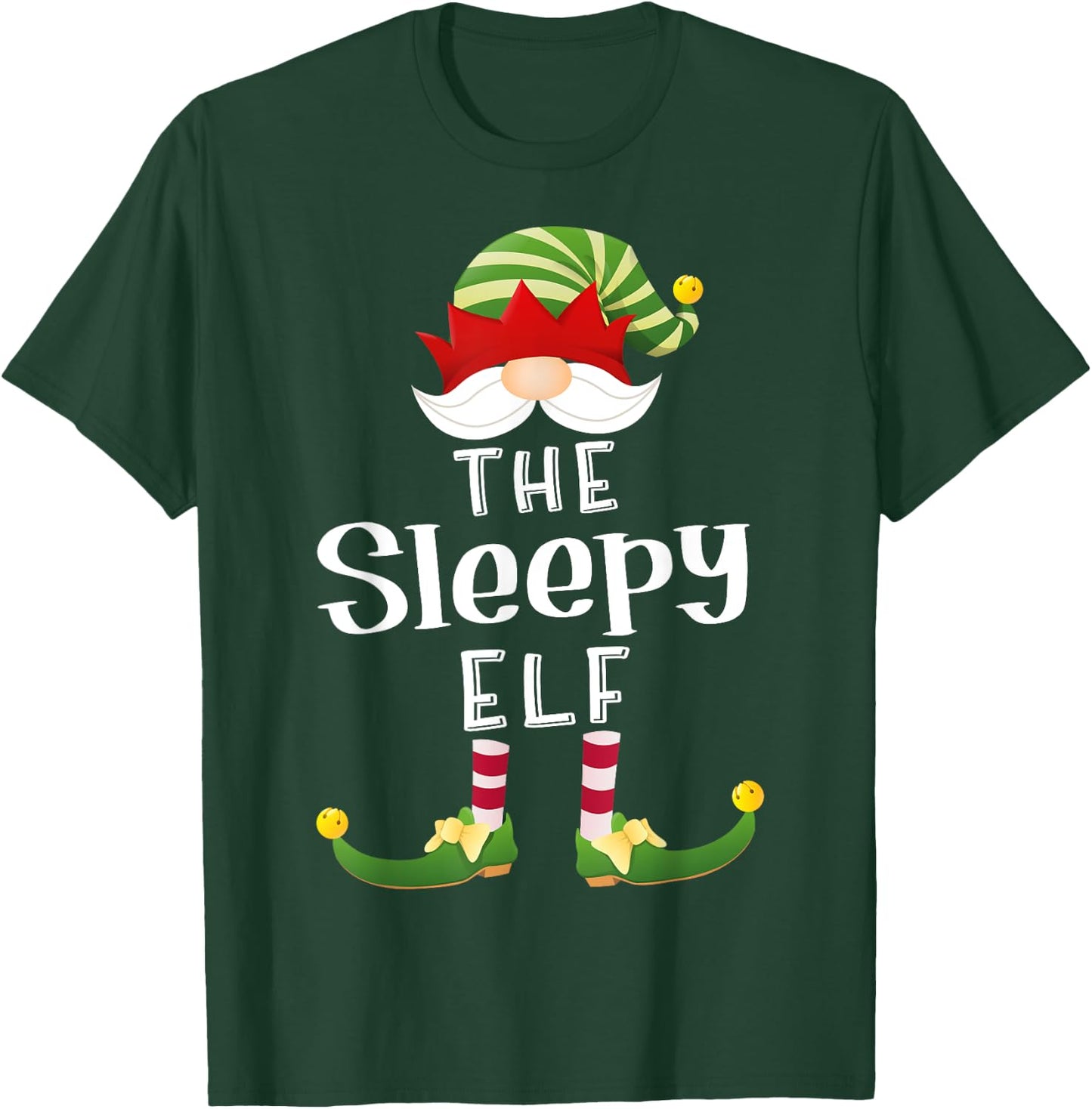 Sleepy Elf Group Christmas Funny Pajama Party T-Shirt - T-Shirt | Forest