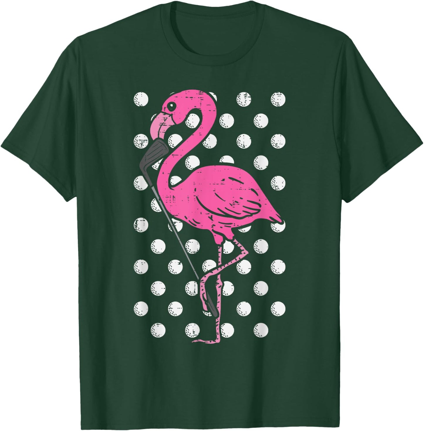 Flamingo Golf Cool Golfing Bird Animal Golfer Men Women T-Shirt - T-Shirt | Forest