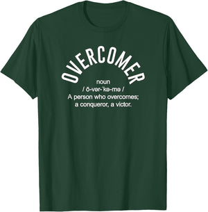 OVERCOMER with The Dictionary Definition, Conqueror, Victor T-Shirt - T-Shirt | Forest