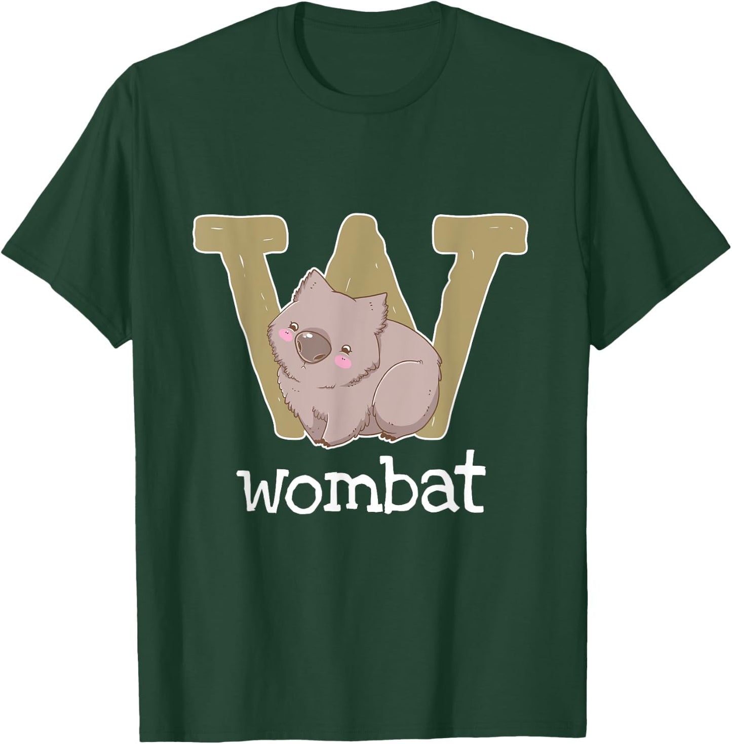 Wombat Alphabet Australia Animals Lover Kids T-Shirt - T-Shirt | Forest
