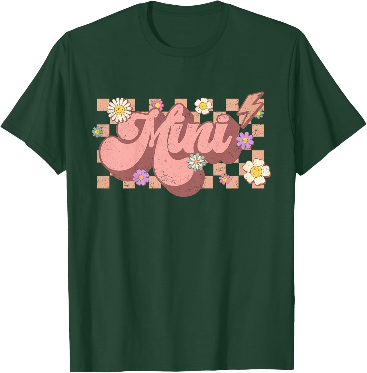 Mama And Mini , Matching Groovy Mommy and Me, Smile Mini T-Shirt - T-Shirt | Forest