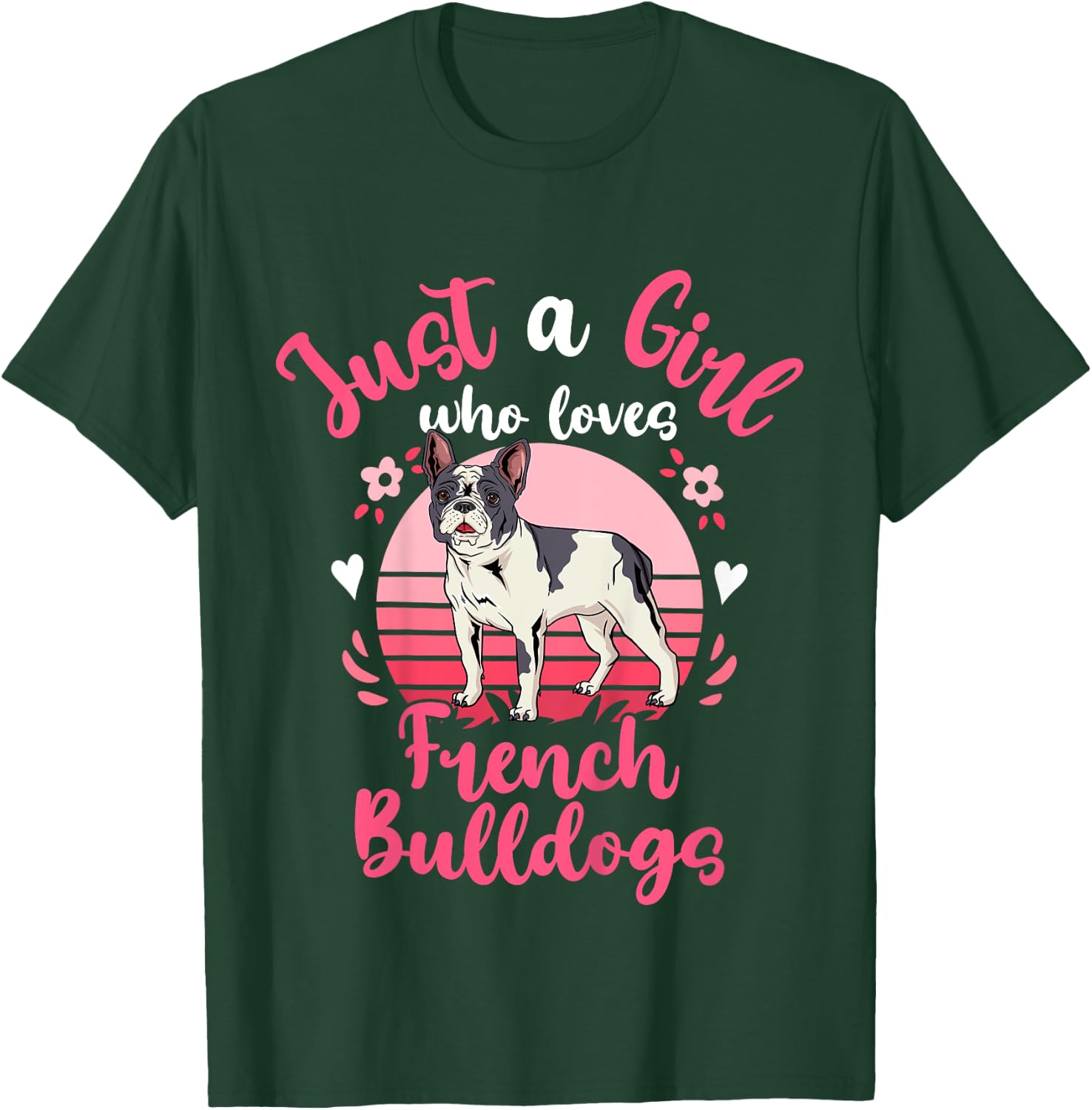 Kids French Bulldog Just a Girl Who Loves French Bulldogs T-Shirt - T-Shirt | Forest