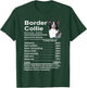 Funny Border Collie Facts Nutrition Gift Border T-Shirt - T-Shirt | Forest