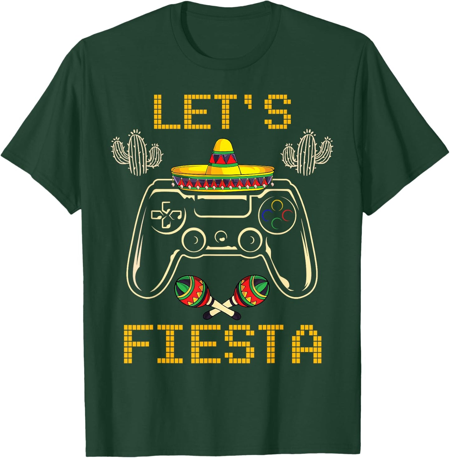 Cinco de Mayo Video Games Gaming Controller Gamer Boys Girls T-Shirt - T-Shirt | Forest