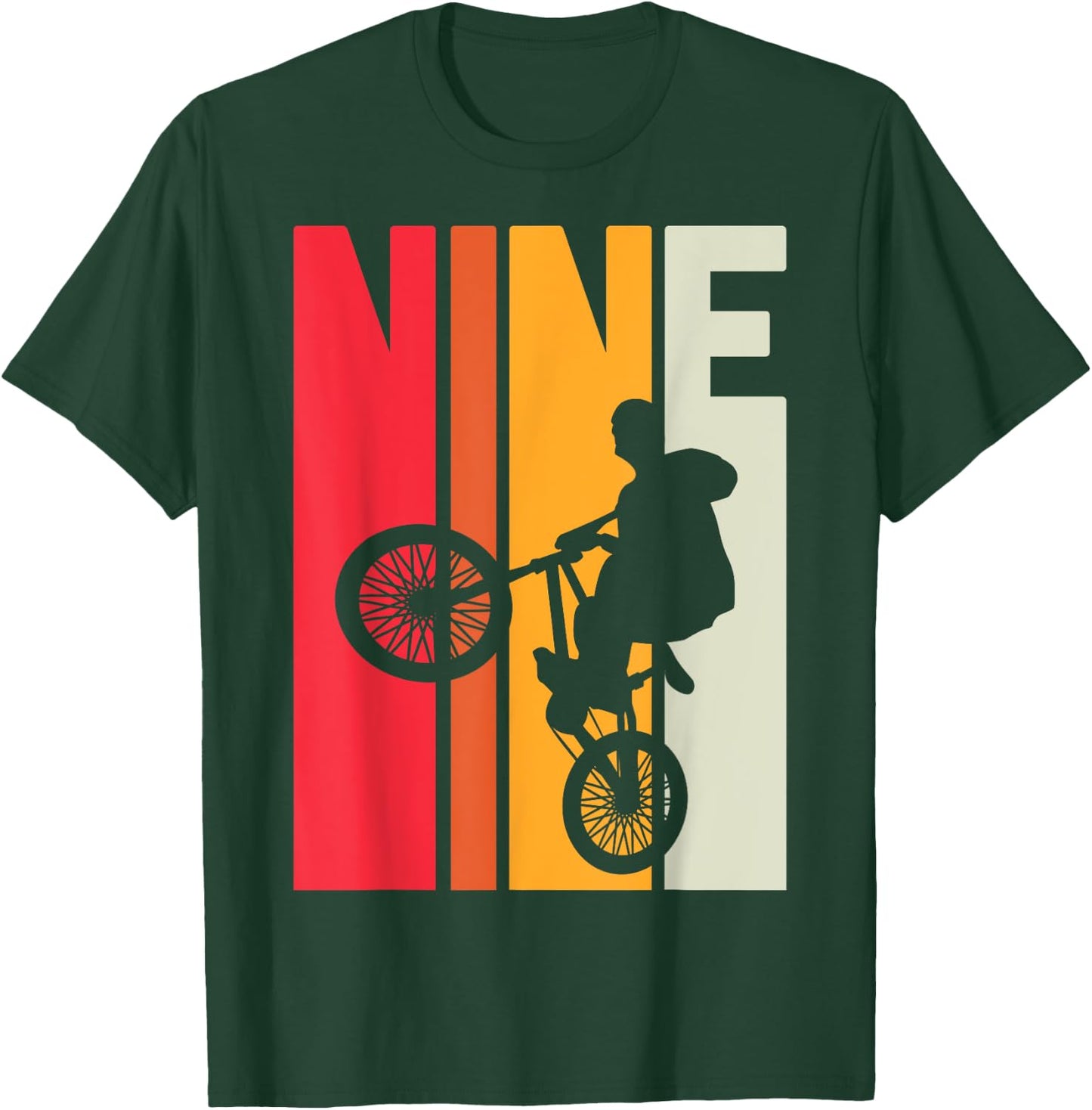 9 Year Old BMX Birthday Gift Party Boys Dirt Biking 9th T-Shirt - T-Shirt | Forest