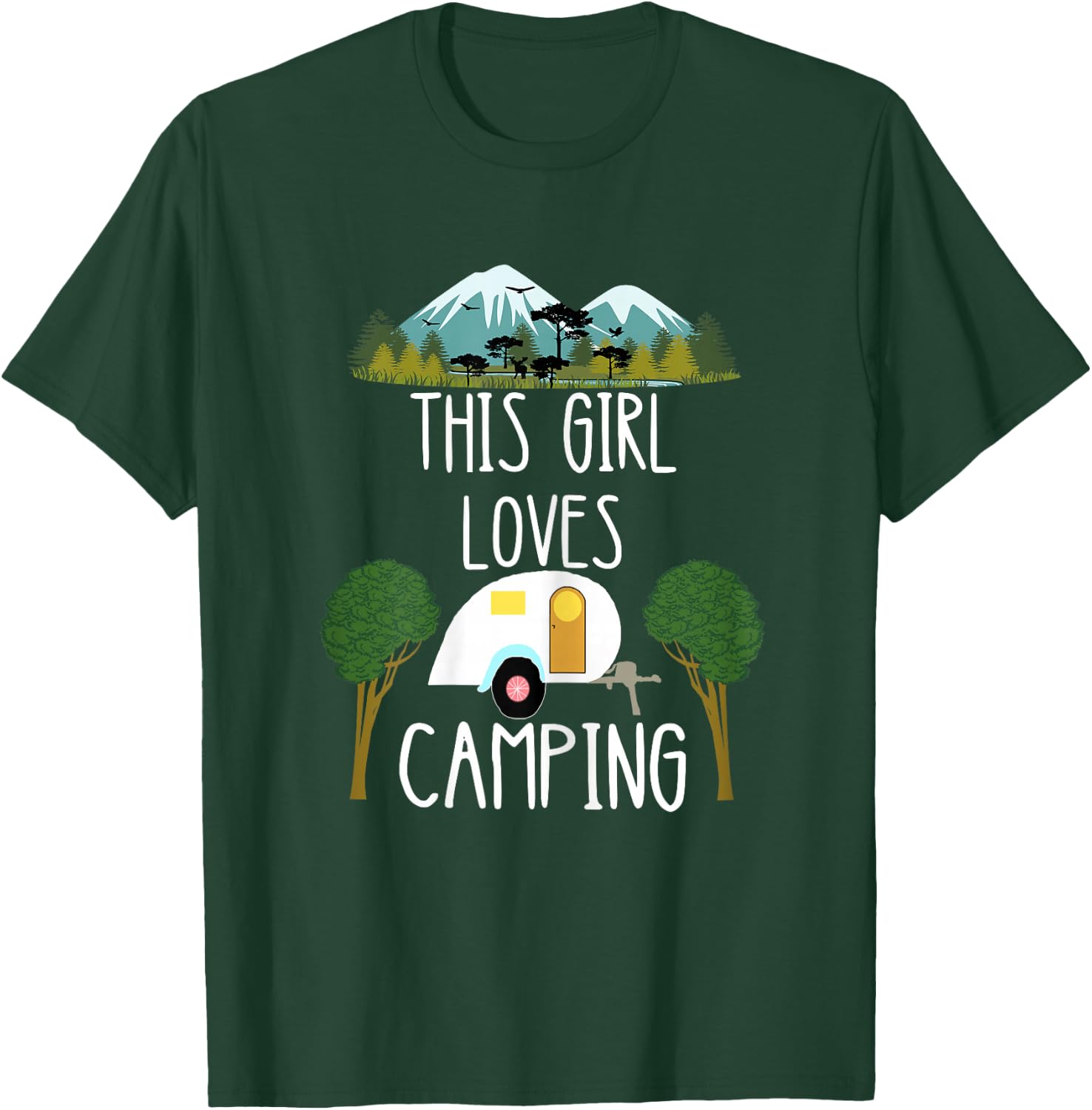 This Girl Loves Camping Caravan Camper Camping T-Shirt - T-Shirt | Forest