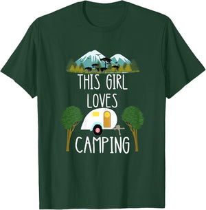 This Girl Loves Camping Caravan Camper Camping T-Shirt - T-Shirt | Forest