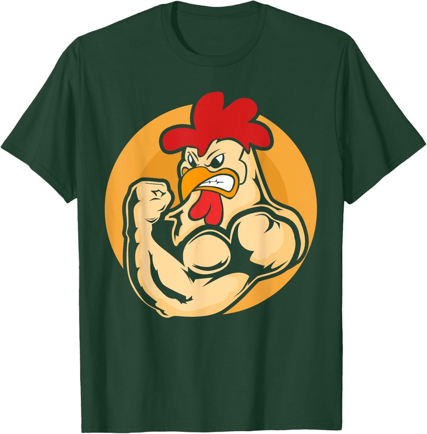 Strong Muscle Chicken Fitness Gym Chickens T-Shirt - T-Shirt | Forest
